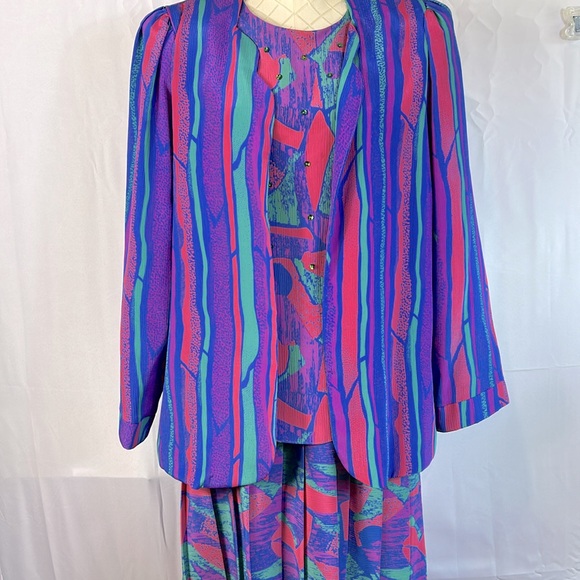 Vintage Jo Hanna York by Joan Davis skirt-set with blazer size 16 1/2 excellent - Picture 3 of 9